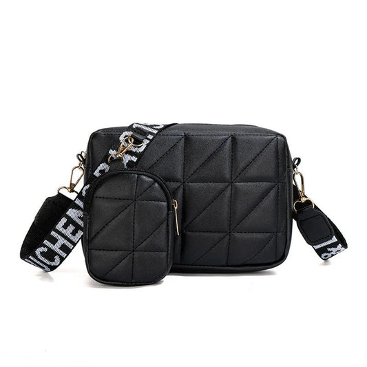 Women’s Embroidered PU Leather Crossbody Bag with Mini Pouch