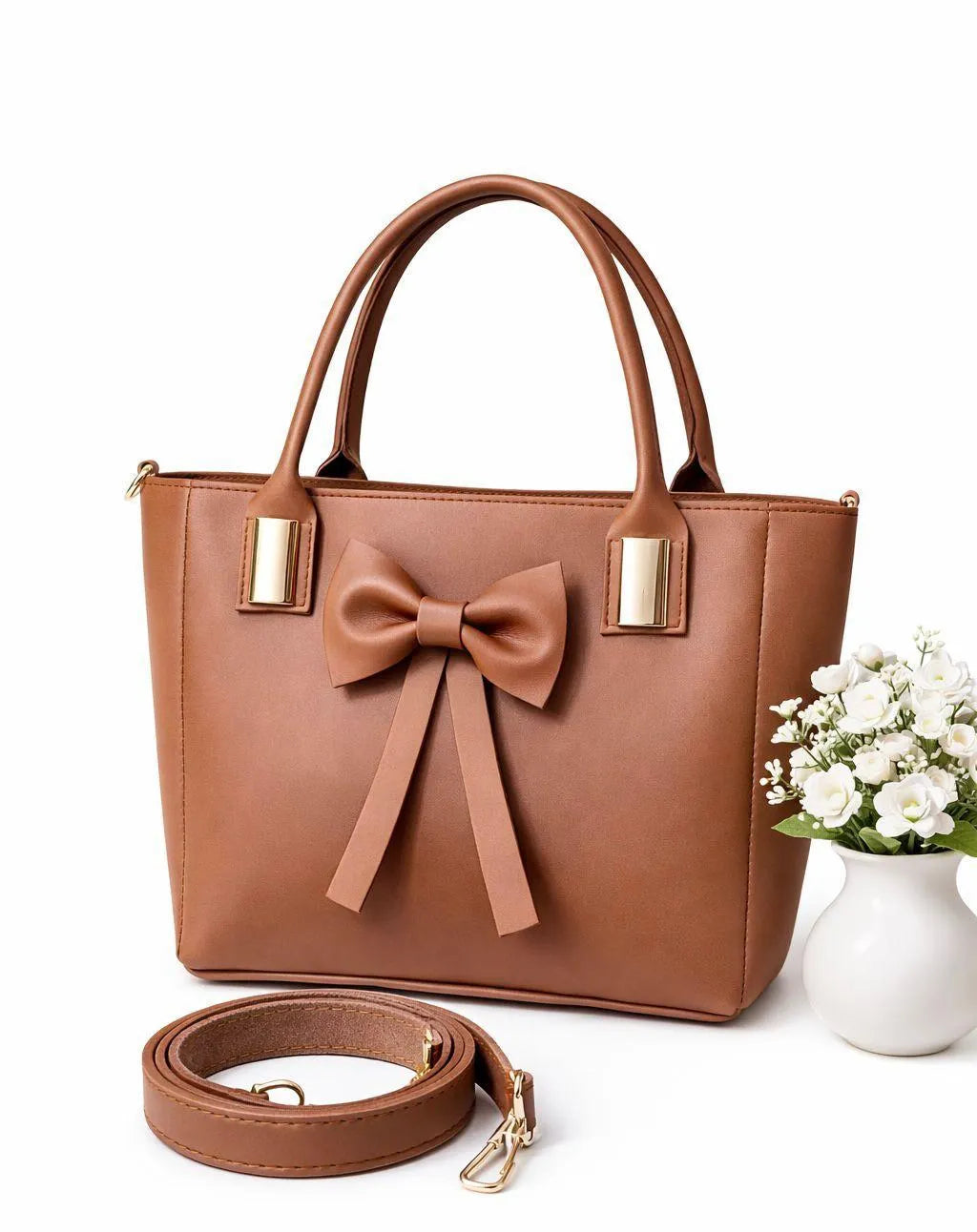 Plain Leather Shoulder Bag for Women's