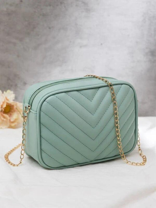 Plain PU Leather Crossbody Bag for Women's