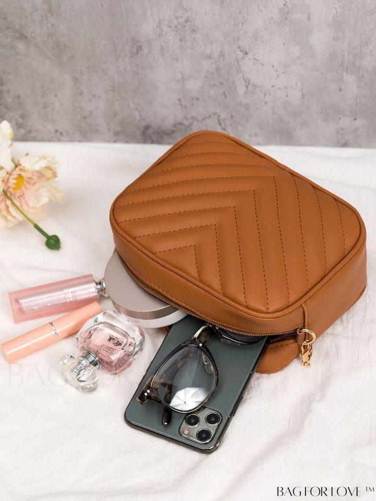 Plain PU Leather Crossbody Bag for Women's