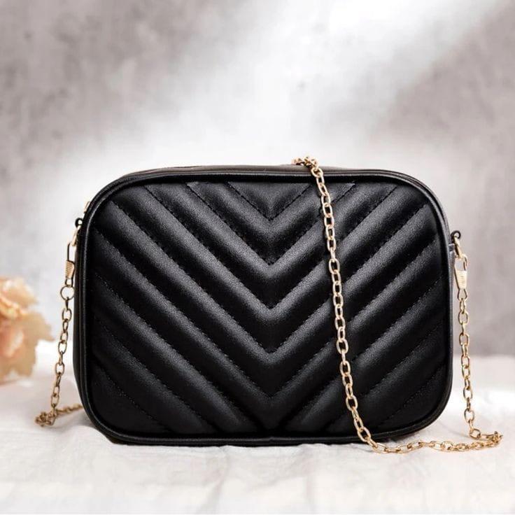 Plain PU Leather Crossbody Bag for Women's