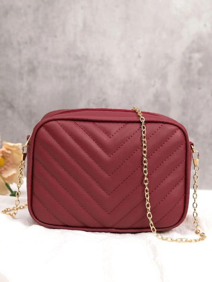 Plain PU Leather Crossbody Bag for Women's