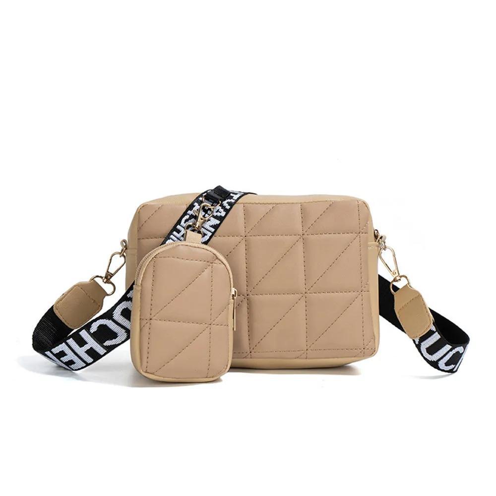 Women’s Embroidered PU Leather Crossbody Bag with Mini Pouch