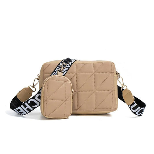 Women’s Embroidered PU Leather Crossbody Bag with Mini Pouch
