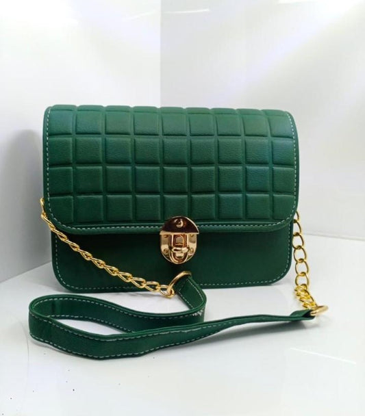 Women's Quilted Crossbody Bag with Chain Strap – PU Leather Shoulder Bag
