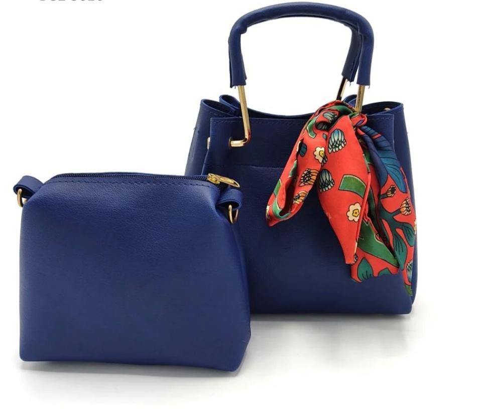 Women’s PU Leather 2 Piece Handbag Set – Bowler & Crossbody