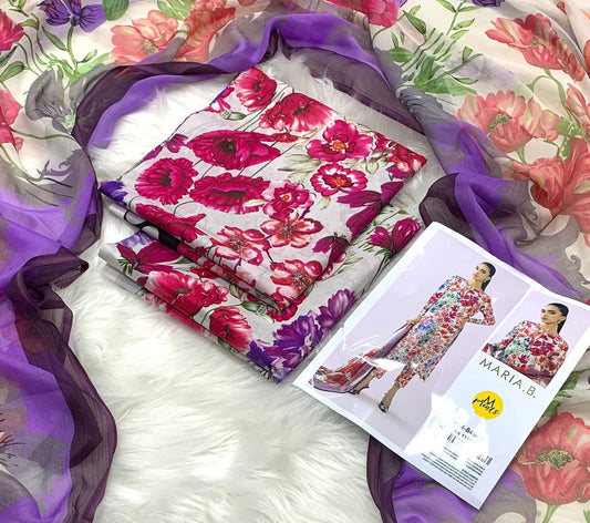 3PC Lawn Unstitched - MARIA. B. 2026 Digital Printed Suit