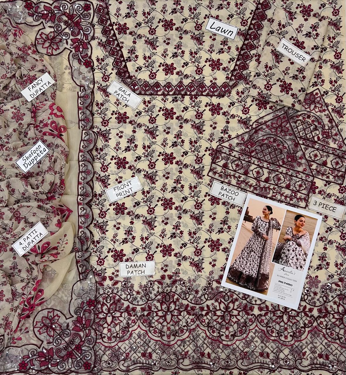 Most Demanded Edition 2026 – 3PC Lawn Digital Print & Embroidered Unstitched Suit