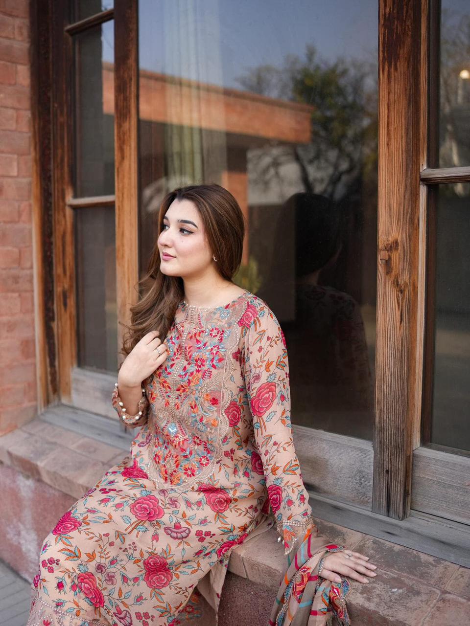 Most Demanded Edition 2026 – 3PC Lawn Digital Printed & Embroidered Unstitched Suit
