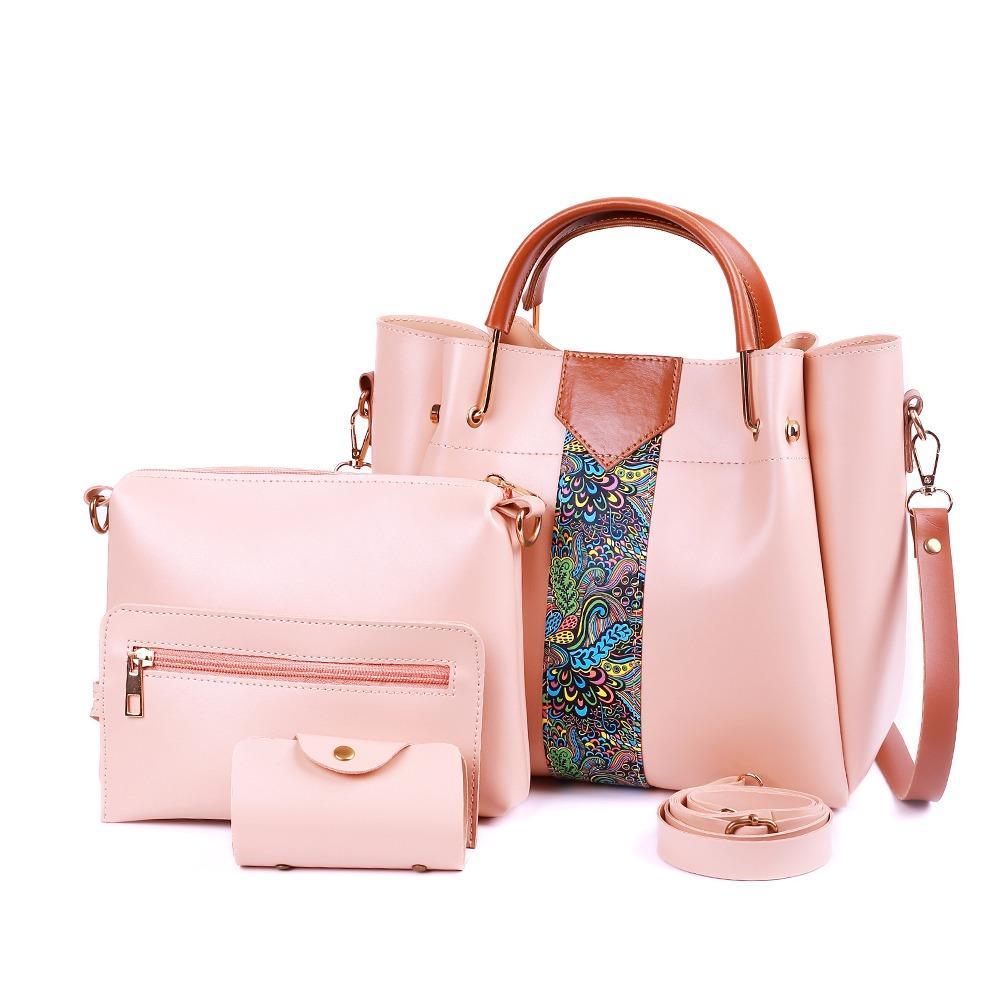 4-Piece Women’s PU Leather Handbag Set – Elegant Style