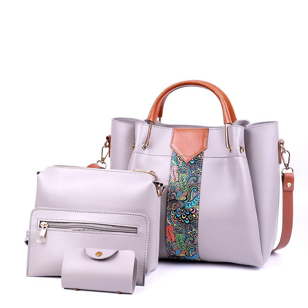 4-Piece Women’s PU Leather Handbag Set – Elegant Style