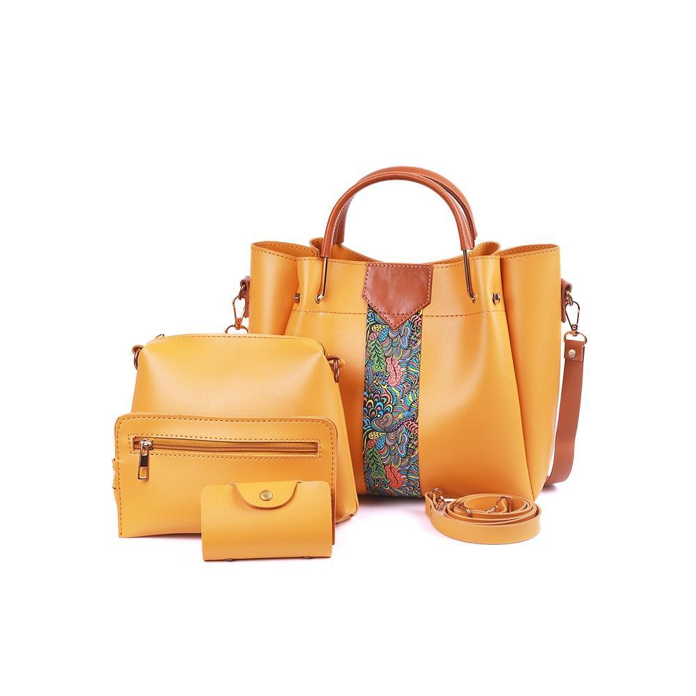4-Piece Women’s PU Leather Handbag Set – Elegant Style