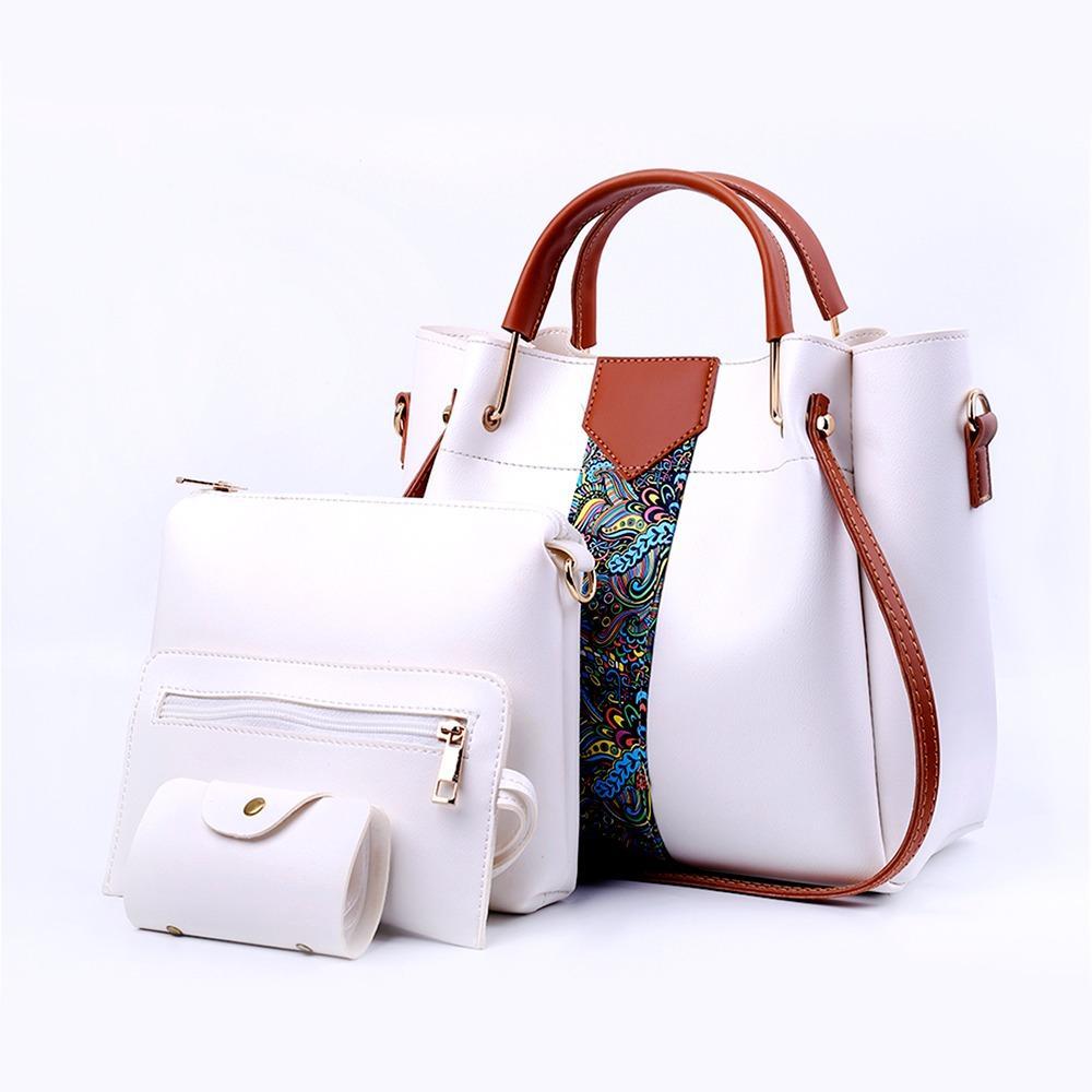 4-Piece Women’s PU Leather Handbag Set – Elegant Style