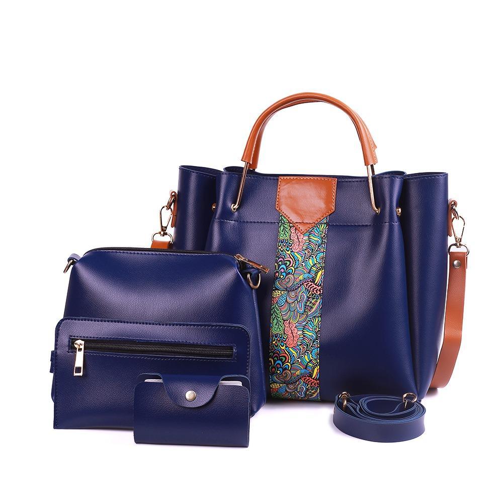 4-Piece Women’s PU Leather Handbag Set – Elegant Style
